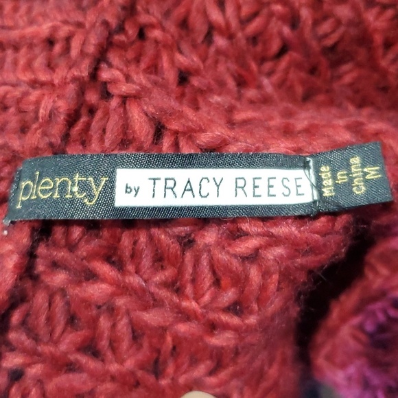 Plenty by Tracy Reese burgandy loose knit oversized wool alpaca blend sweater - Picture 5 of 7